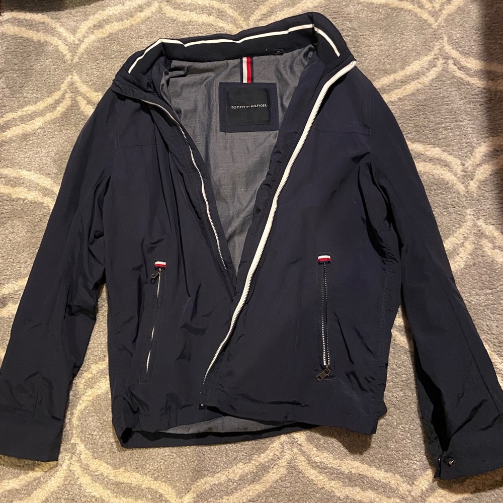 Navy Blue windbreaker jacket